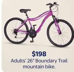 Walmart Adults' 26 Boundary Trail mountain bike offer