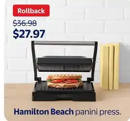 Walmart Hamilton Beach panini press offer