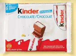 Walmart KINDER CHOCOLATE bars 6-pack 126 g offer