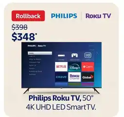 Walmart Philips Roku TV, 50 offer