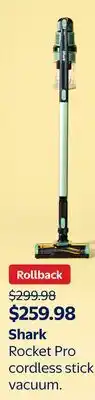 Walmart Shark Rocket Pro cordless stick vacuum offer