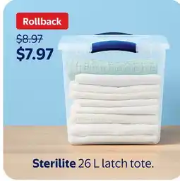 Walmart Sterilite 26 L latch tote offer