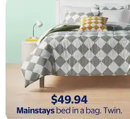 Walmart Mainstays Bed in a Bag. Twin offer