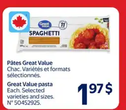 Walmart Great Value pasta offer