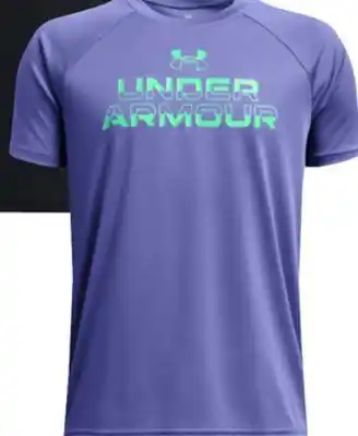 Sports Experts UNDER ARMOUR Tech Split Wordmark Boys' athletic t-shirt offer