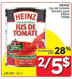 Rossy HEINZ Tomato juice offer