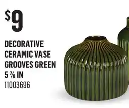 Canac Decorative Ceramic Vase Grooves Green offer
