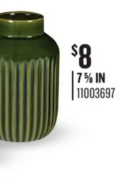 Canac Decorative Ceramic Vase Grooves Green offer