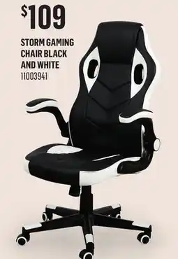 Canac Storm Gaming Chair Black and White offer