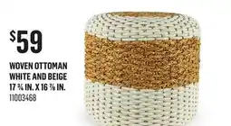 Canac WOVEN OTTOMAN WHITE AND BEIGE 17 3/4IN. X 16 7/8IN offer