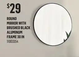 Canac Round Mirror with Brushed Black Aluminum Frame 30in offer