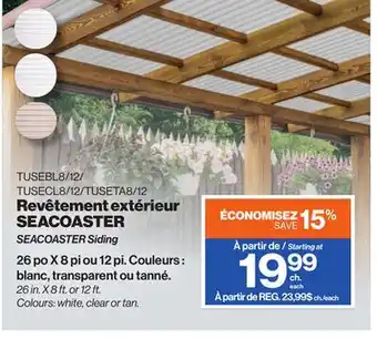 Patrick Morin SEACOASTER Siding 26 in. X 8 ft. or 12 ft offer