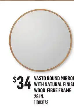 Canac Vasto Round Mirror with Natural Finish Wood Fibre Frame 28in offer