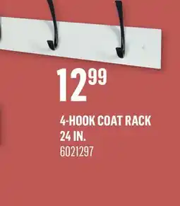 Canac 4-Hook Coat Rack 24in offer