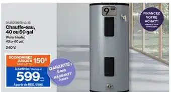 Patrick Morin Water Heater, 40 or 60 gal offer