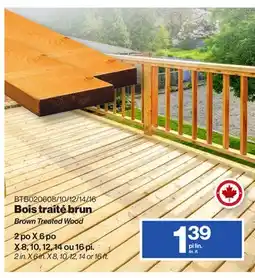 Patrick Morin Brown Treated Wood 2 in. X 6 in. X 8, 10, 12, 14 or 16 ft offer