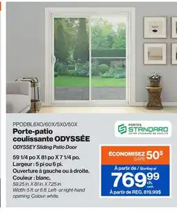 Patrick Morin ODYSSEY Sliding Patio Door offer