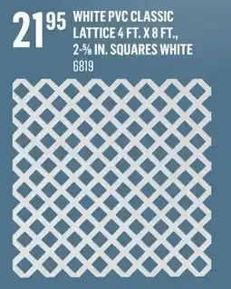 Canac White PVC Classic Lattice4 ft.x 8 ft offer