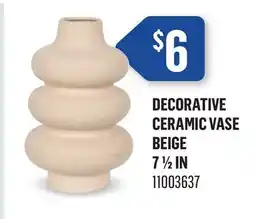 Canac Decorative Ceramic Vase Beige offer