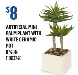 Canac Artificial Mini Palm Plant with White Ceramic Pot offer