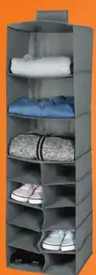 Canac Hanging Shoes and clothes Organizer grey offer