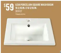 Canac Ilda Porcelain Square Wash Basin 165/16 in.x16 5/16 in offer