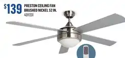 Canac Preston Ceiling Fan Brushed Nickel 52in offer