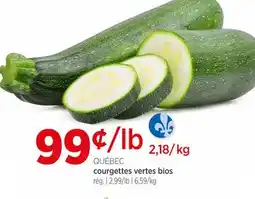 Avril Courgettes vertes bios offer