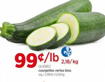 Avril Courgettes vertes bios offer