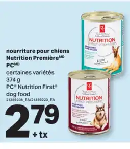 L'Intermarché NOURRITURE POUR CHIENS NUTRITION PREMIÈRE | NUTRITION FIRST DOG FOOD, 374 G offer