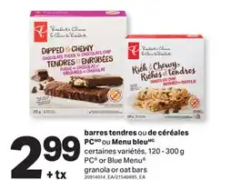 L'Intermarché BARRES TENDRES OUOU DE CÉRÉALES | GRANOLA OR OAT BARS, 120 - 300 G offer