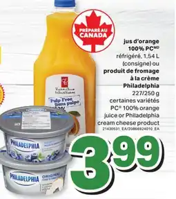 L'Intermarché JUS D'ORANGE 100%, 1,54 L OU PRODUIT DE FROMAGE À LA CRÈME, 227/250 g offer