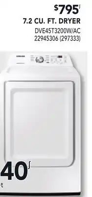 RONA 7.2 CU. FT. DRYER offer