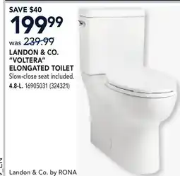 RONA LANDON & CO. VOLTERA ELONGATED TOILER offer