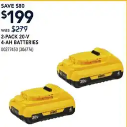 RONA 2-PACK 20-V 4-AH BATTERIES offer