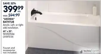 RONA AKOMA BATHTUB offer