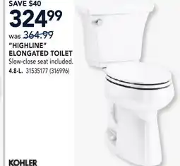 RONA HIGHLINE ELONGATED TOILET 4.8-L offer