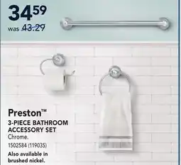 RONA MOEN Preston 3-PIECE BATHROOM ACCESSORY SET offer