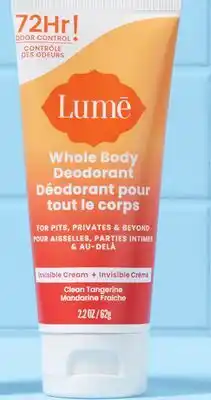 Walmart Déodorant pour tout le corps Lume en bâton ou en crème offer