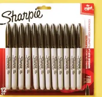 Walmart paq. de 12 marqueurs originaux à pointe fine Sharpie offer