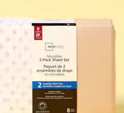 Walmart Paq. de 2 ensembles de draps Mainstays offer