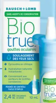 Walmart Gouttes oculaires Biotrue offer
