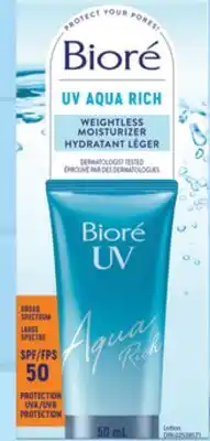 Walmart Hydratant léger UV Aqua Rich de Bioré à FPS 30 ou 50 offer