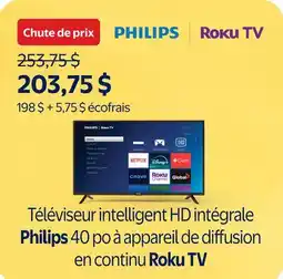 Walmart Téléviseur intelligent HD intégrale Philips 40 po à appareil de diffusion en continu Roku TV offer