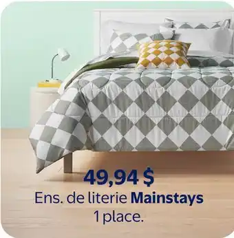 Walmart Ens. de literie Mainstays offer