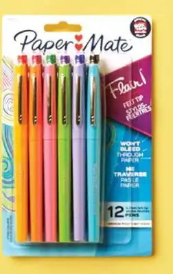 Walmart Paq.de 12 stylos-feutres Flair! de Paper Mate offer