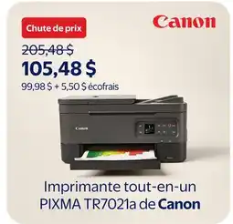 Walmart Canon PIXMA TR7021A, Compact Wireless All-In-One Printer offer