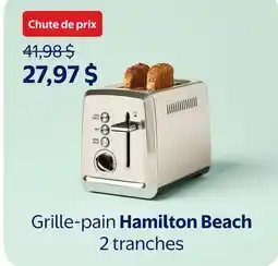 Walmart HAMILTON BEACH 2 SLICES STAINLESS TOASTER offer
