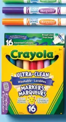 Walmart Paq. de 16 marqueurs lavables Ultra-Clean ou paq. de 50 crayons de couleur Crayola offer
