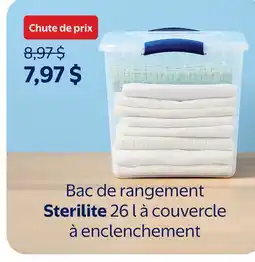 Walmart Bac de rangement Sterilite 26 offer